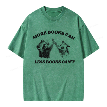 Pagewings More Books Can Less Books Can't Unisex Washed T-shirt