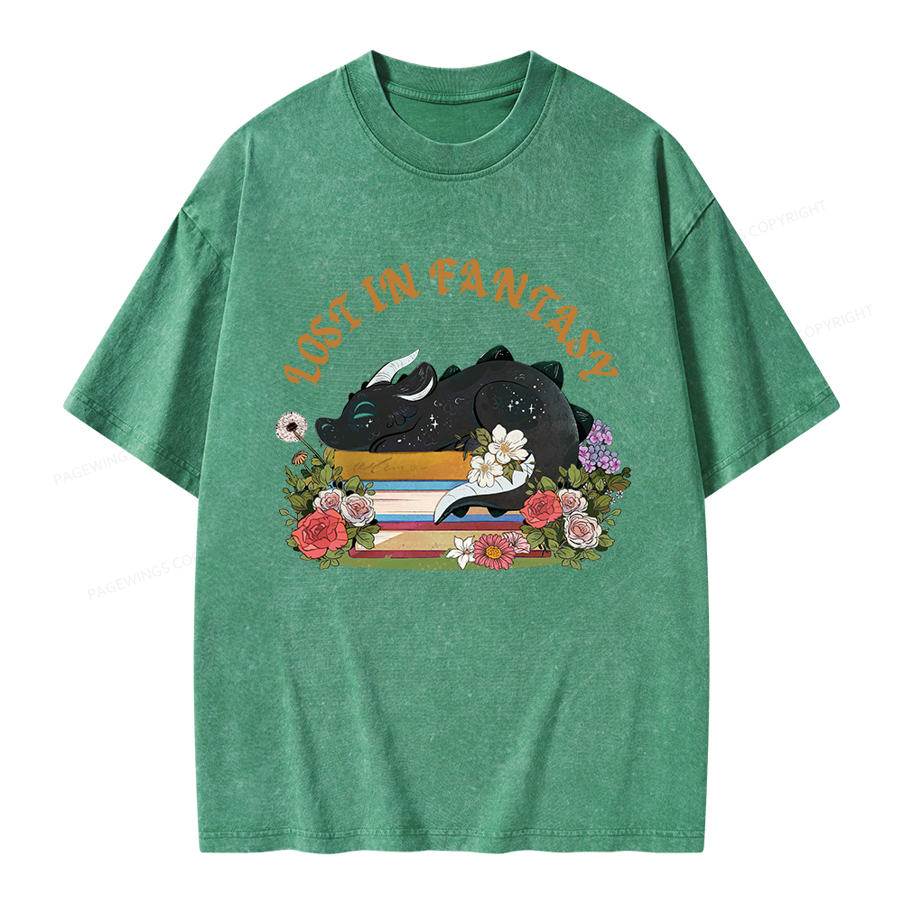Pagewings Lost In Fantasy Unisex Washed T-shirt