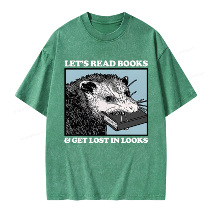 Pagewings Let’s Read Books & Get Lost In Looks Unisex Washed T-shirt
