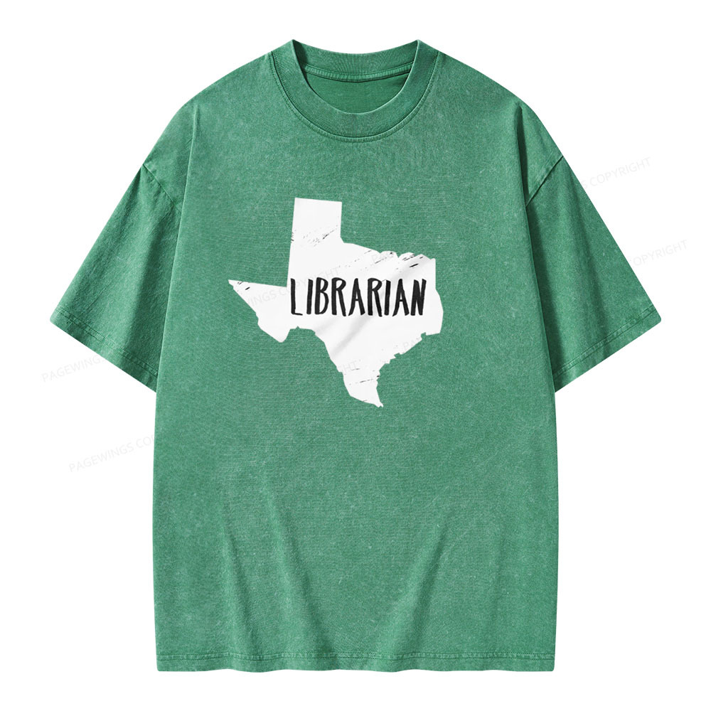 Pagewings Gift for Librarian Unisex Washed T-shirt