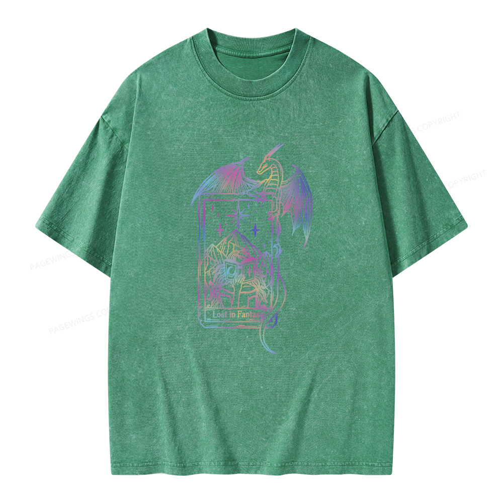 Pagewings Lost In Fantasy Unisex Washed T-shirt