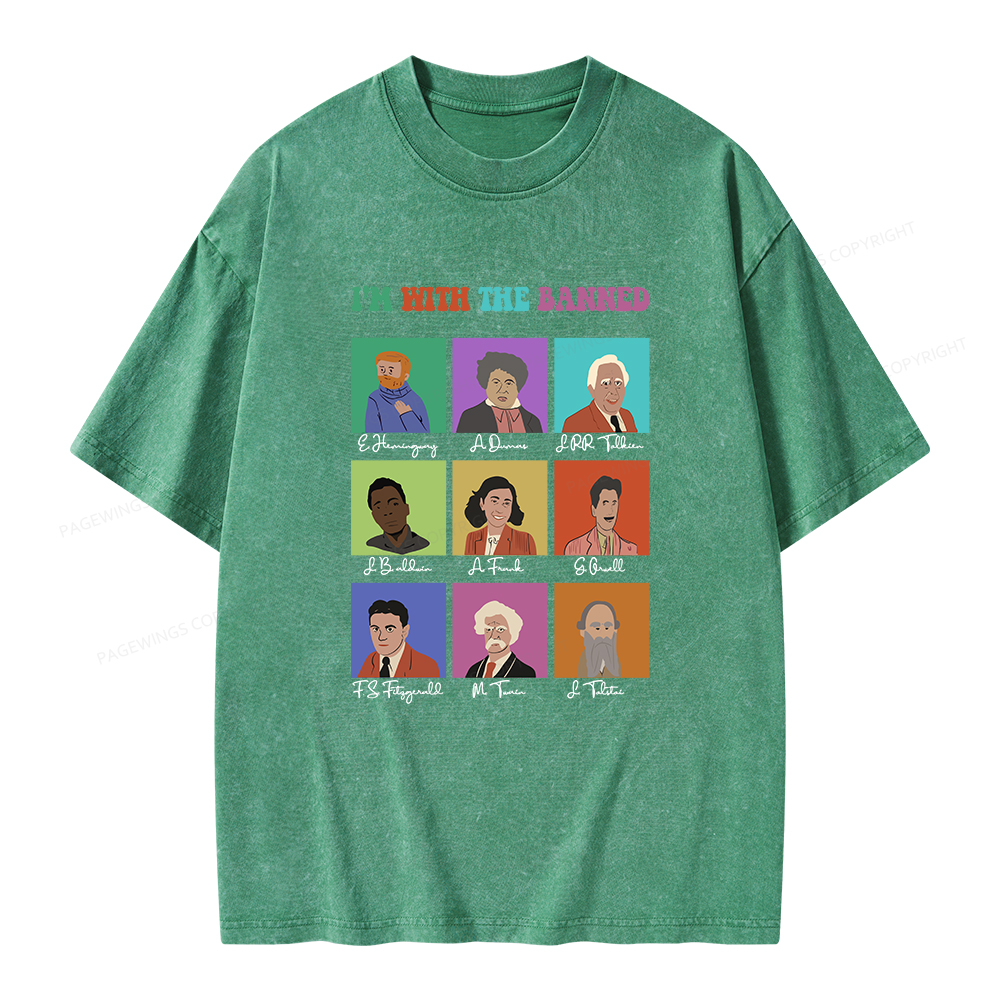 Pagewings I'm With The Banned Unisex Washed T-shirt