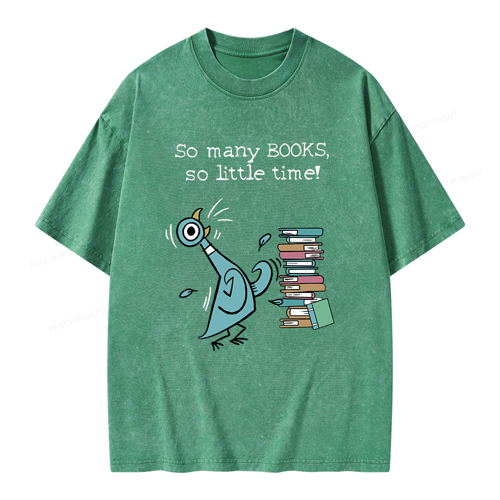 Pagewings So Many Books So Little Time Unisex Washed T-shirt
