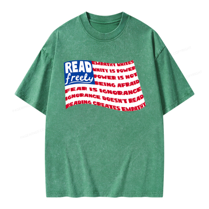 Pagewings Read Freely Empathy Unites Unisex Washed T-shirt