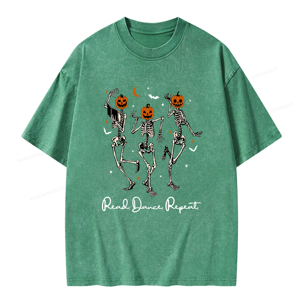 Pagewings Read Dance Repeat Unisex Washed T-shirt