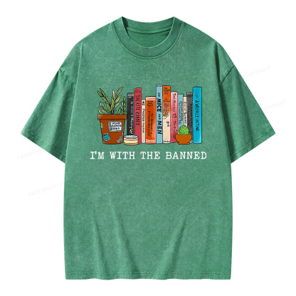 Pagewings I'm With The Banned Reading Book Unisex Washed T-shirt