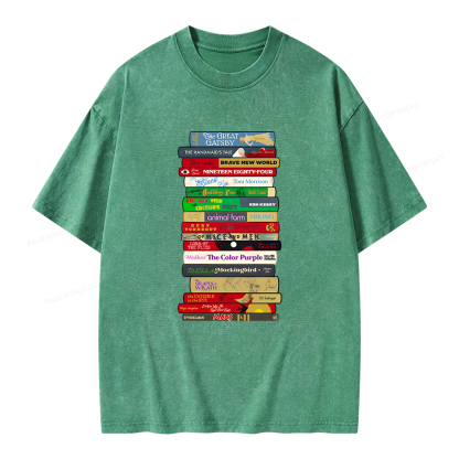 Pagewings Classic Banned Books Unisex Washed T-shirt