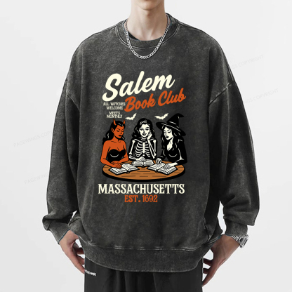 Pagewings Salem Book Club Unisex Washed Sweatshirt