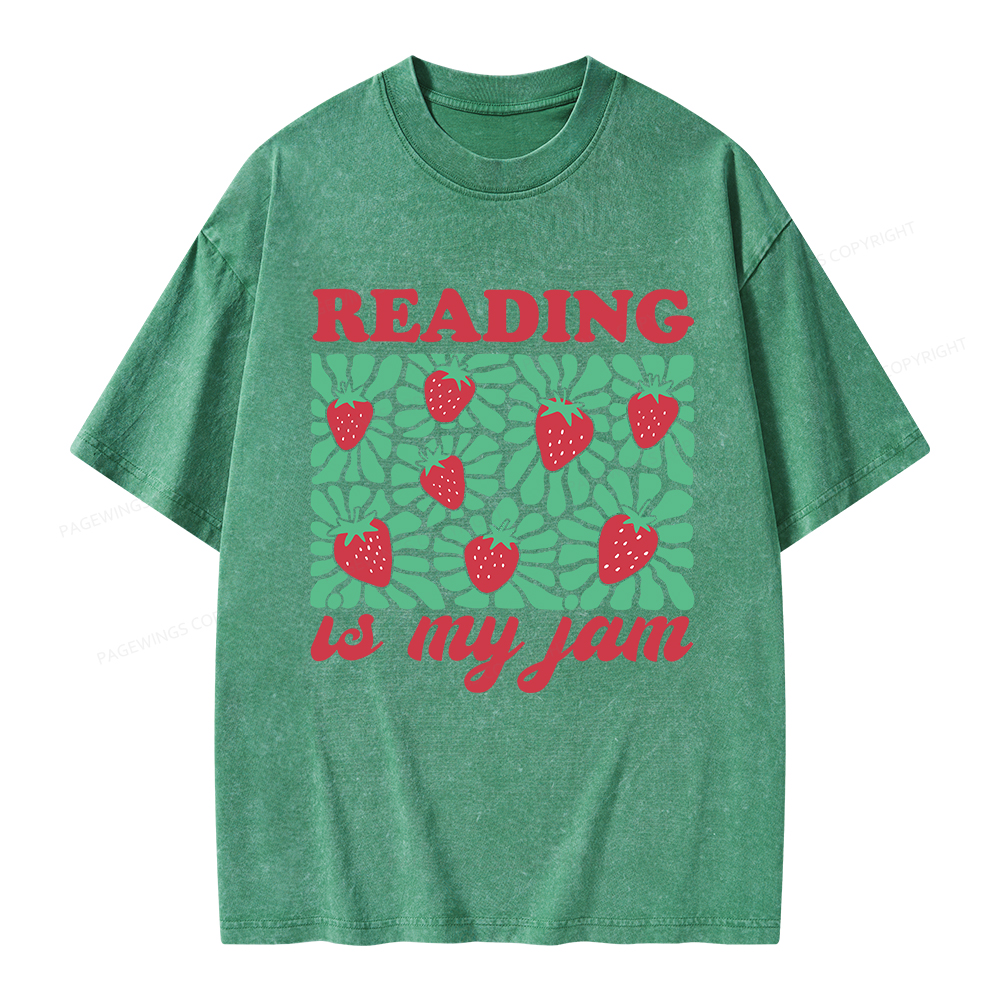 Pagewings Reading Is My Jam Unisex Washed T-shirt