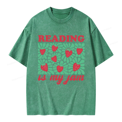 Pagewings Reading Is My Jam Unisex Washed T-shirt