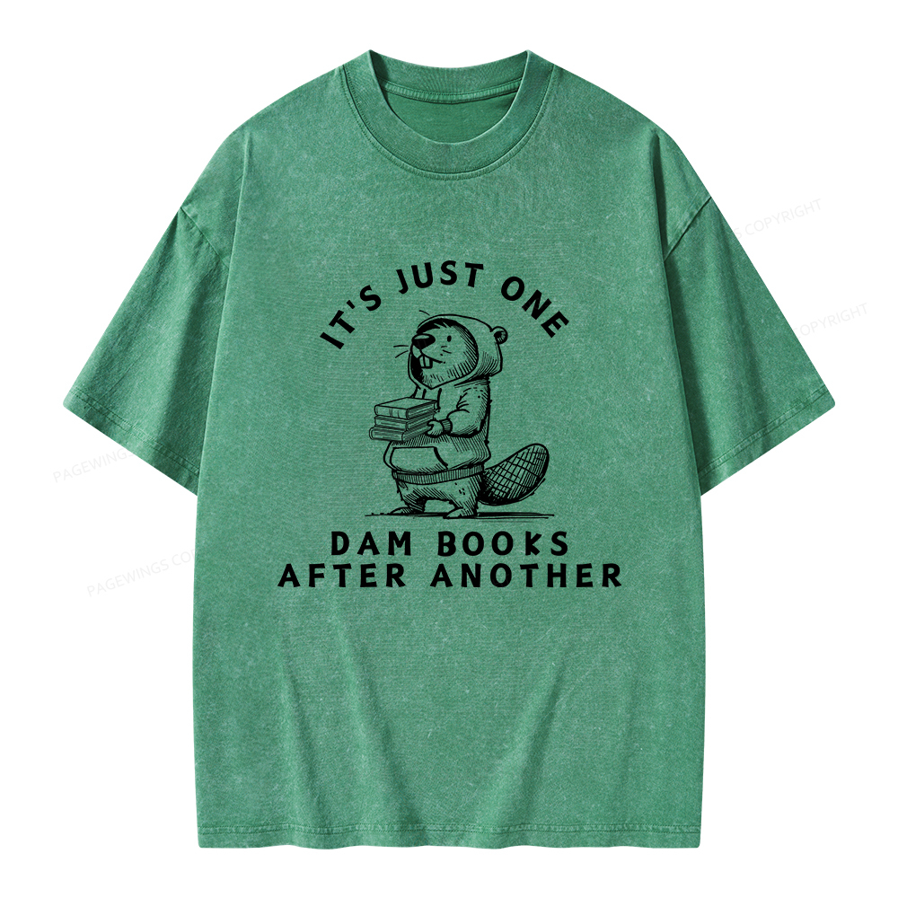 Pagewings It’s Just One Dam Books After Another Unisex Washed T-shirt