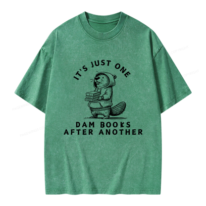 Pagewings It’s Just One Dam Books After Another Unisex Washed T-shirt