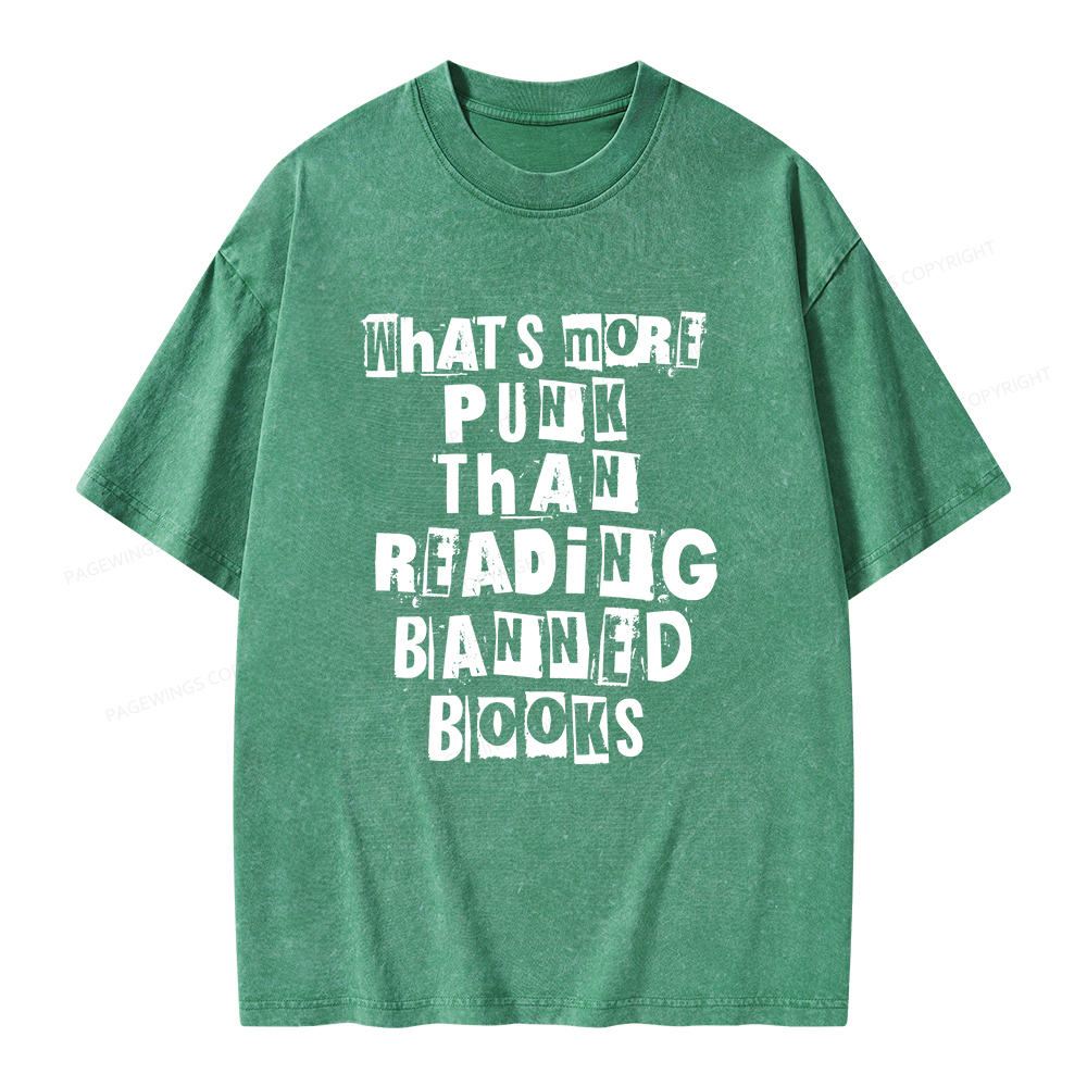 Pagewings What’s More Punk Than Reading Banned Books Unisex Washed T-shirt