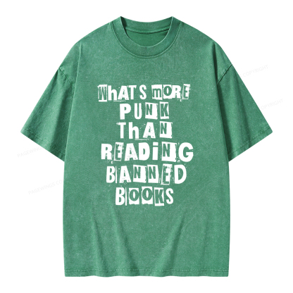 Pagewings What’s More Punk Than Reading Banned Books Unisex Washed T-shirt