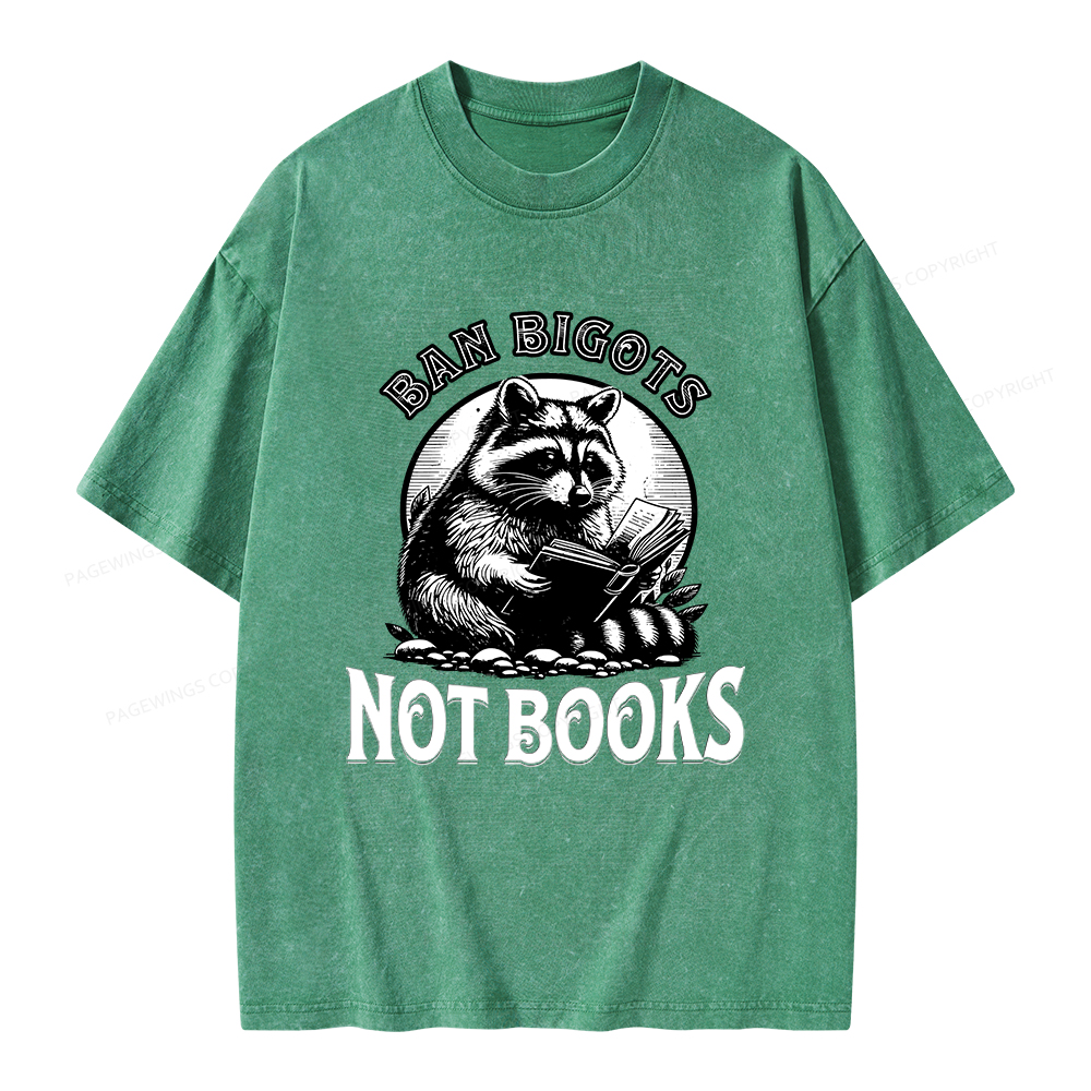 Pagewings Ban Bigots Not Books Unisex Washed T-shirt