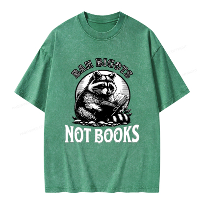 Pagewings Ban Bigots Not Books Unisex Washed T-shirt