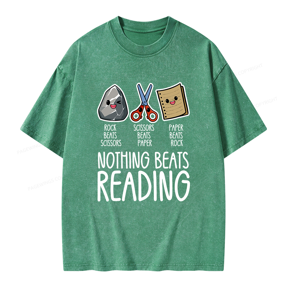 Pagewings Nothing Beats Reading Unisex Washed T-shirt