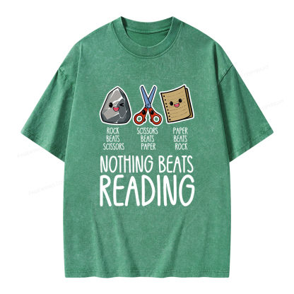 Pagewings Nothing Beats Reading Unisex Washed T-shirt