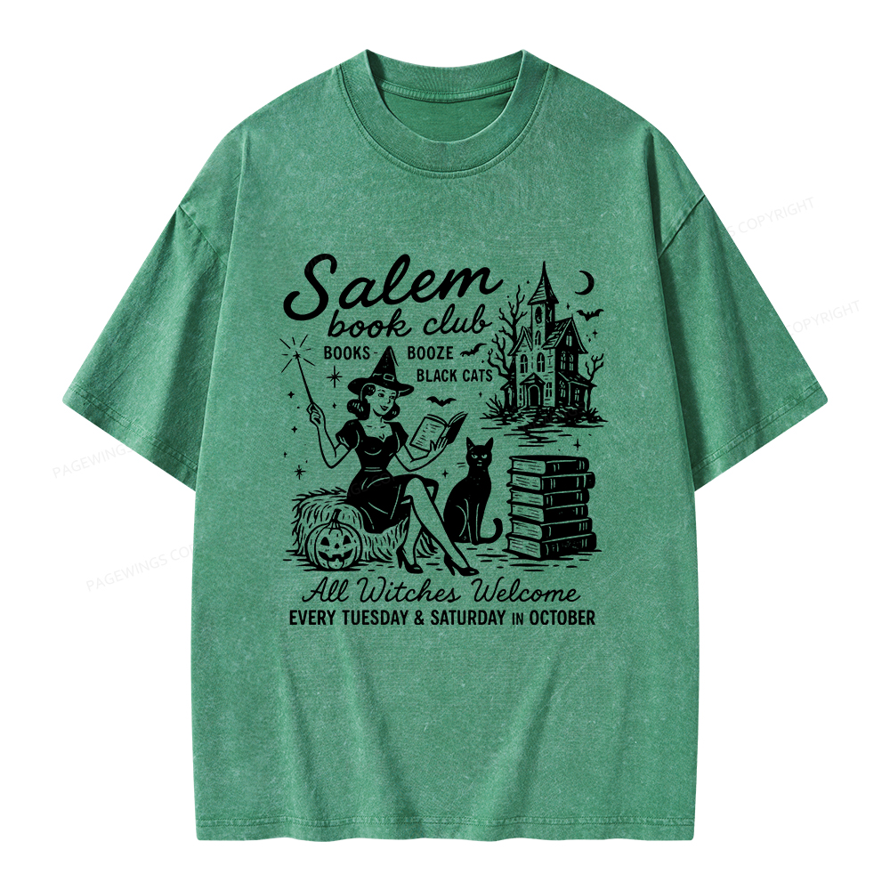 Pagewings Salem Book Club Unisex Washed T-shirt