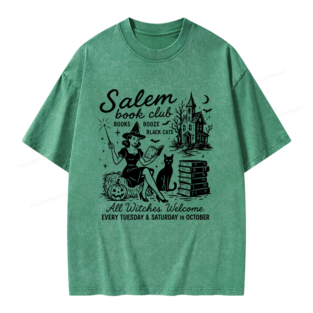 Pagewings Salem Book Club Unisex Washed T-shirt