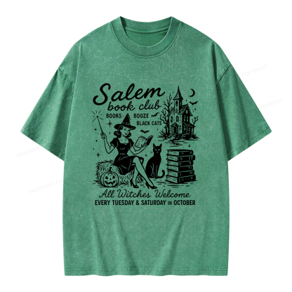 Pagewings Salem Book Club Unisex Washed T-shirt