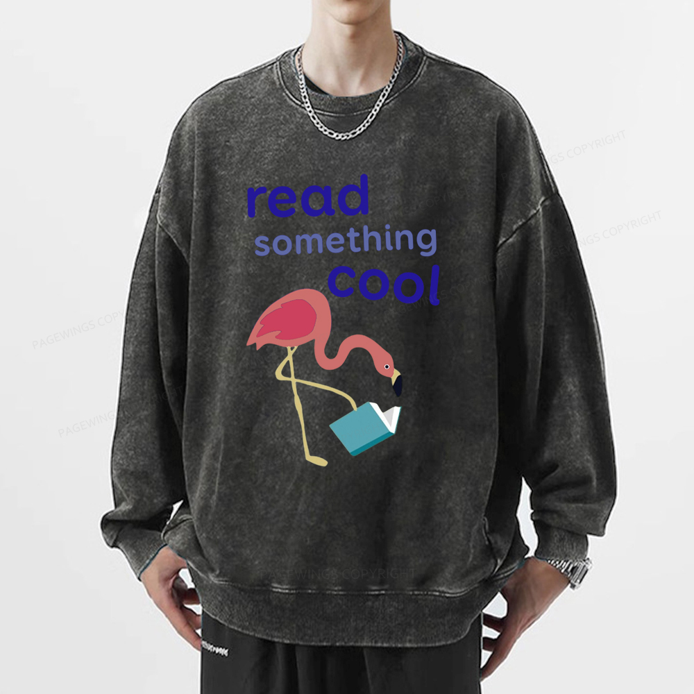 Pagewing Reading Something Cool Tee Unisex Washed Sweatshirt
