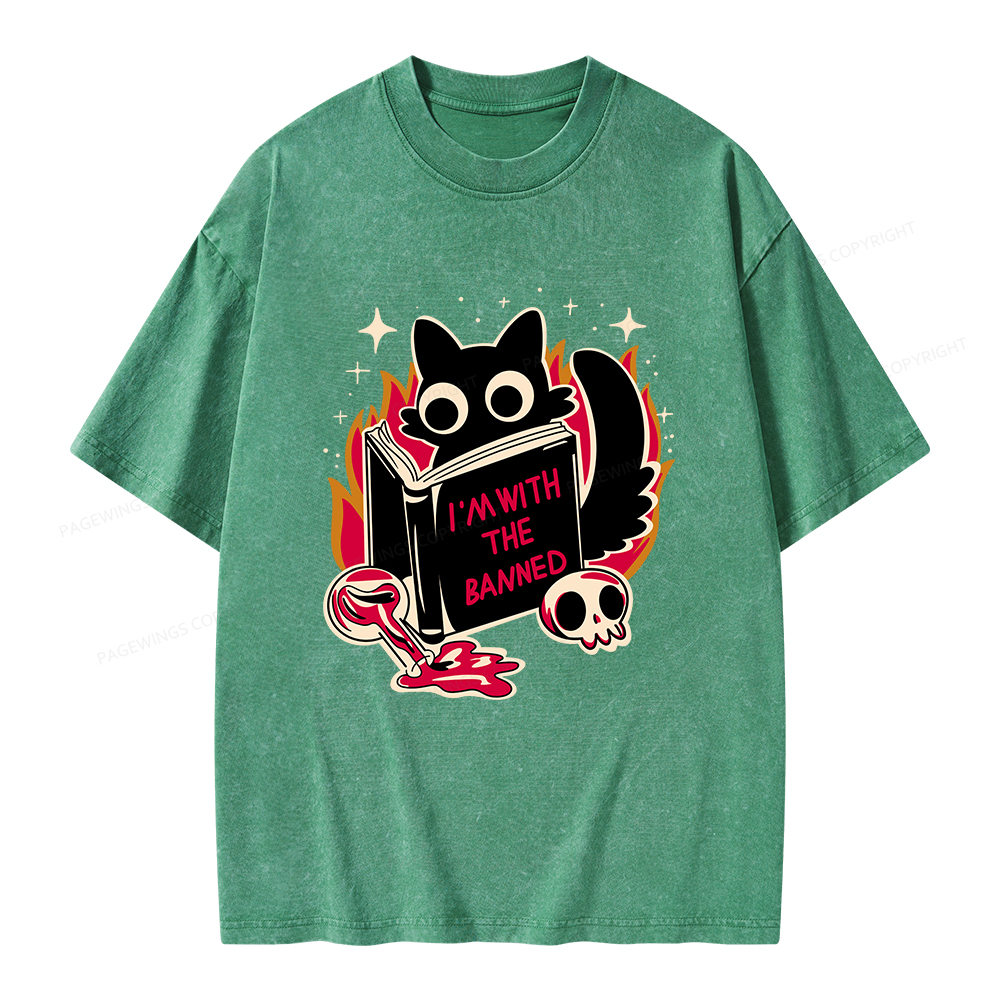 Pagewings I‘m With The Banned Unisex Washed T-shirt