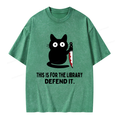Pagewings This Is For The Library Defend It Unisex Washed T-shirt