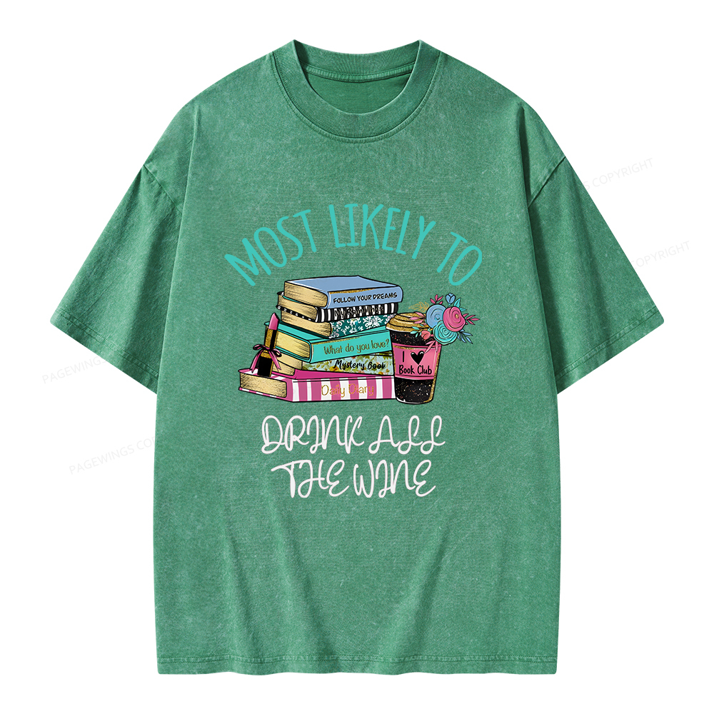 Pagewings Personalized Most Likely To Unisex Washed T-shirt