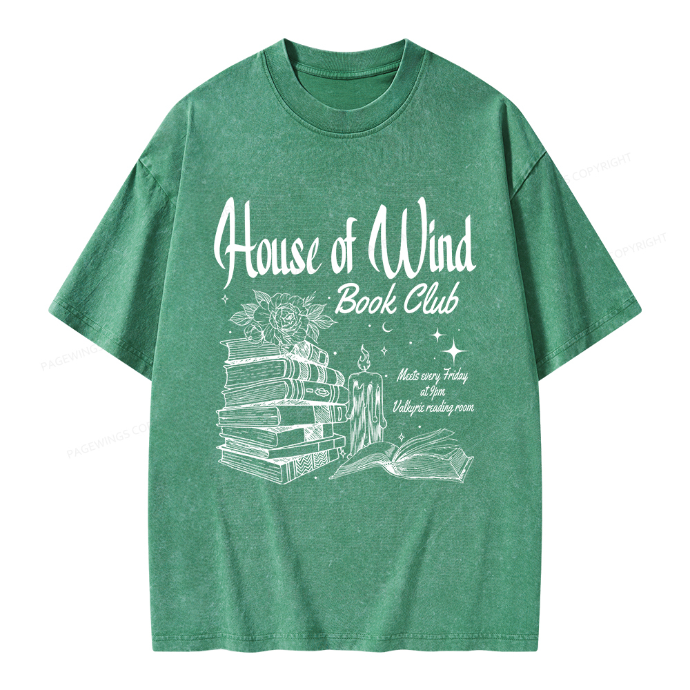Pagewings House Of Wind Book Club Unisex Washed T-shirt