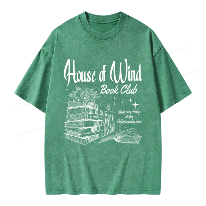 Pagewings House Of Wind Book Club Unisex Washed T-shirt