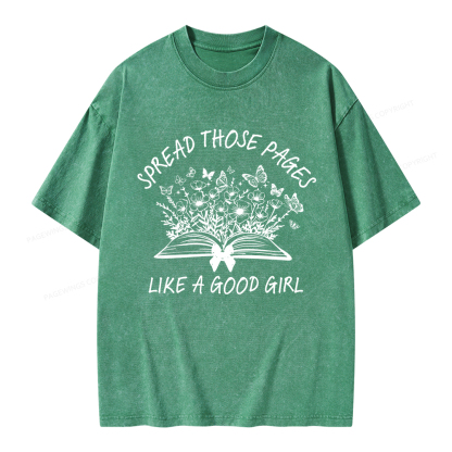 Pagewings Spread Those Pages Like A Good Girl Unisex Washed T-shirt