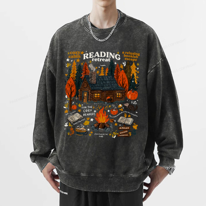 Pagewings Reading Retreat Unisex Washed Sweatshirt