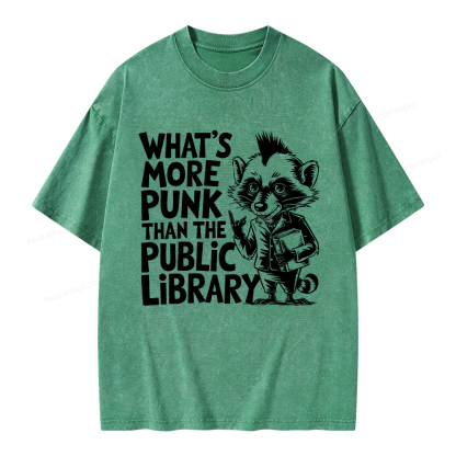 Pagewings What’s More Punk Than The Public Library Unisex Washed T-shirt