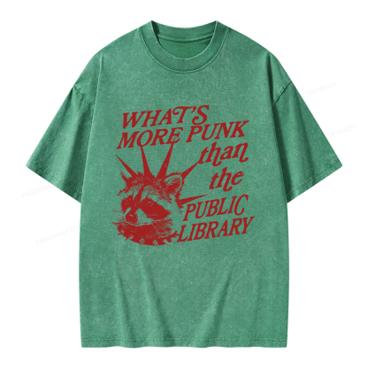 Pagewings What’s More Punk Than The Public Library Unisex Washed T-shirt