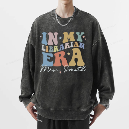 Pagewings Personalized In My Librarian Era Shirt Unisex Washed Sweatshirt