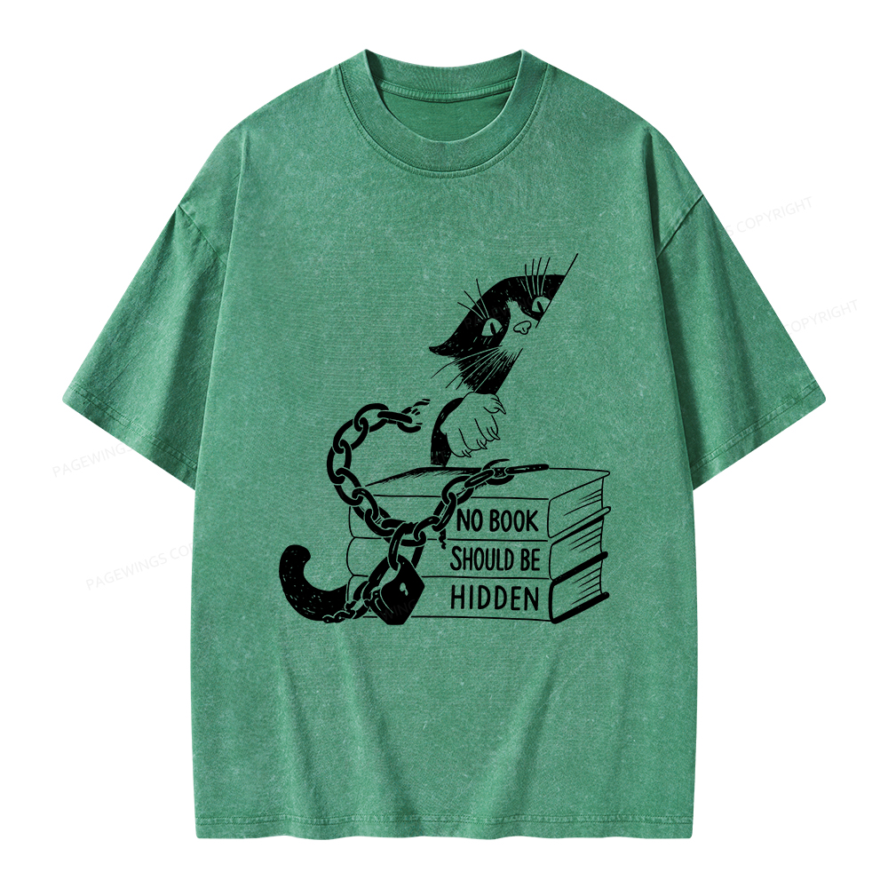Pagewings No Book Should Be Hidden Unisex Washed T-shirt