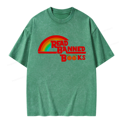 Pagewings Read Banned Books Unisex Washed T-shirt