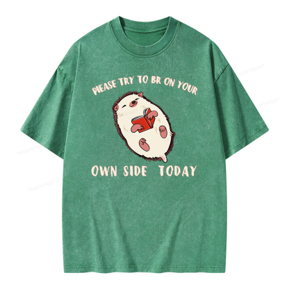 Pagewings Please Try To Be On Your Own Side Today Unisex Washed T-shirt