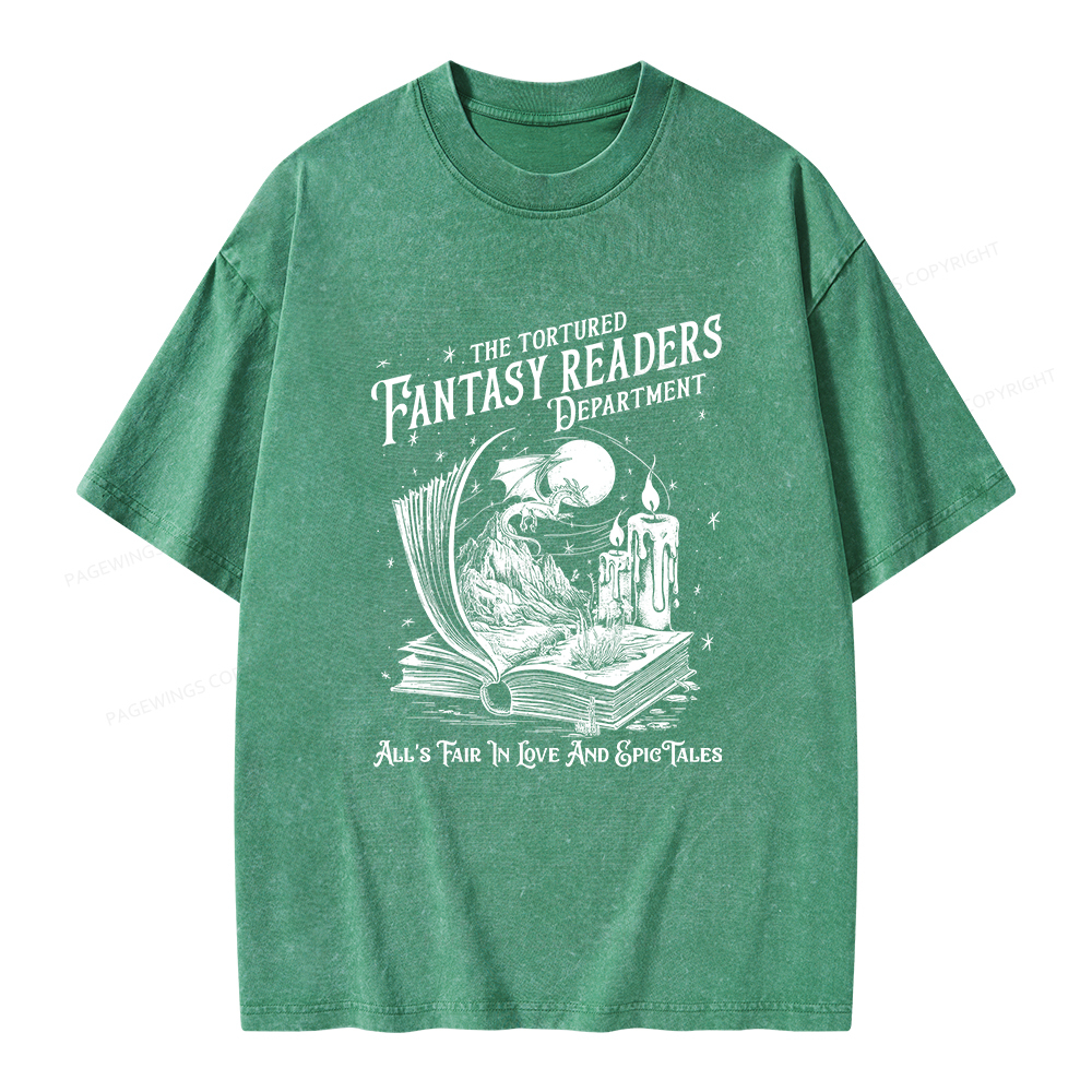 Pagewings The Tortured Fantasy Readers Department Unisex Washed T-shirt
