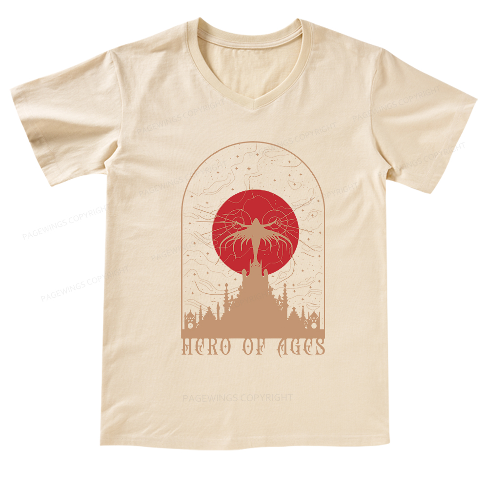 Pagewings Mist Bookish V-neck T-shirt