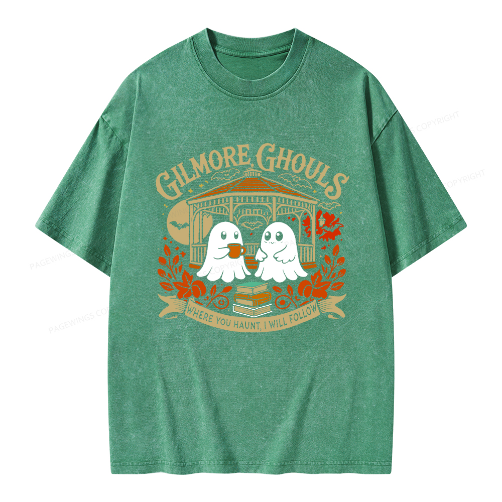 Pagewings Gilmore Ghouls Unisex Washed T-shirt
