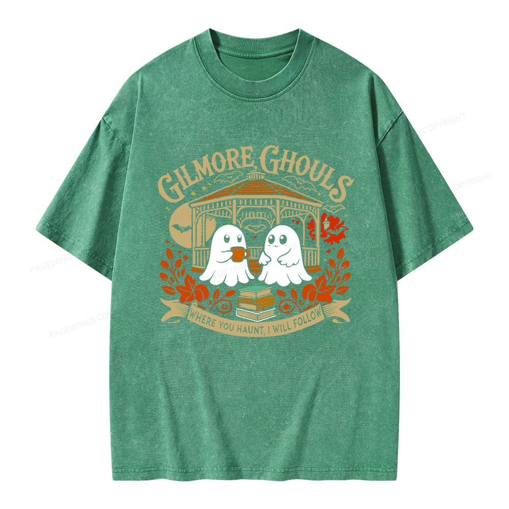Pagewings Gilmore Ghouls Unisex Washed T-shirt