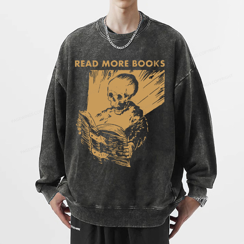 Pagewings Read More Books Unisex Washed Sweatshirt