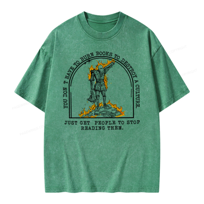 Pagewings Book Lovers Shirts, Literary Gift Unisex Washed T-shirt