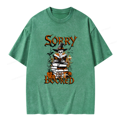 Pagewings Halloween I'm Booked Unisex Washed T-shirt