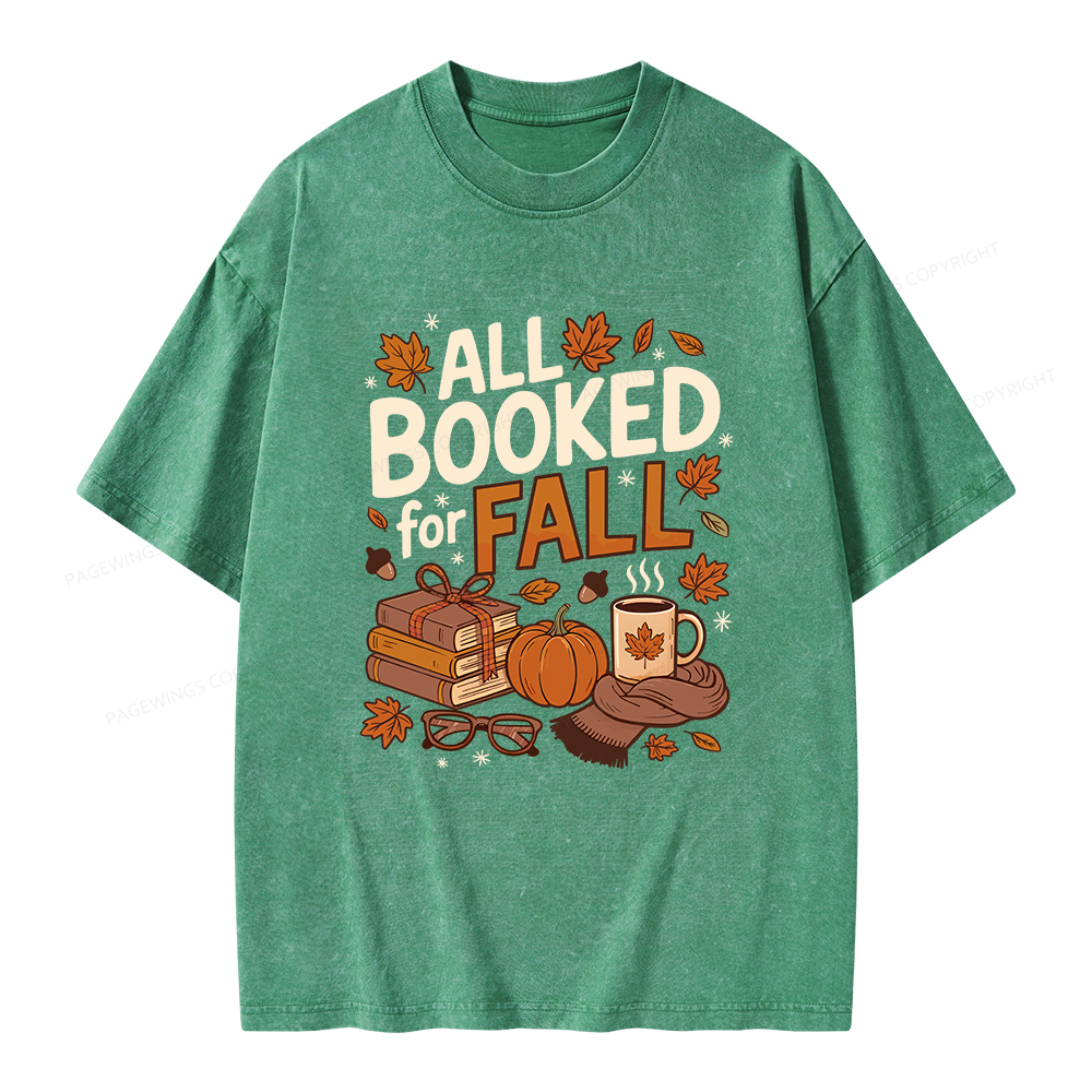 Pagewings All Booked For Fall Unisex Washed T-shirt