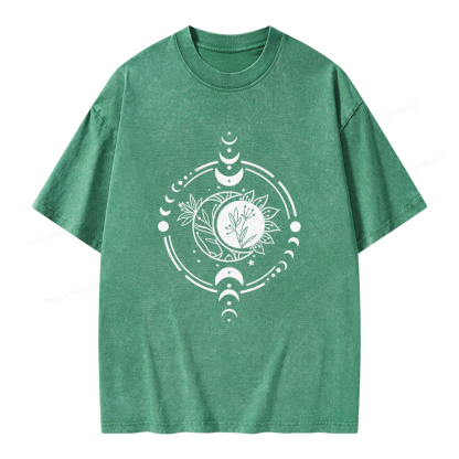 Pagewings Mystic Moon And Sun Unisex Washed T-shirt
