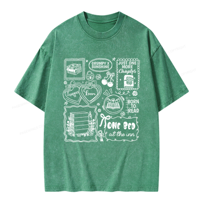 Pagewings Romance Book Lover Unisex Washed T-shirt