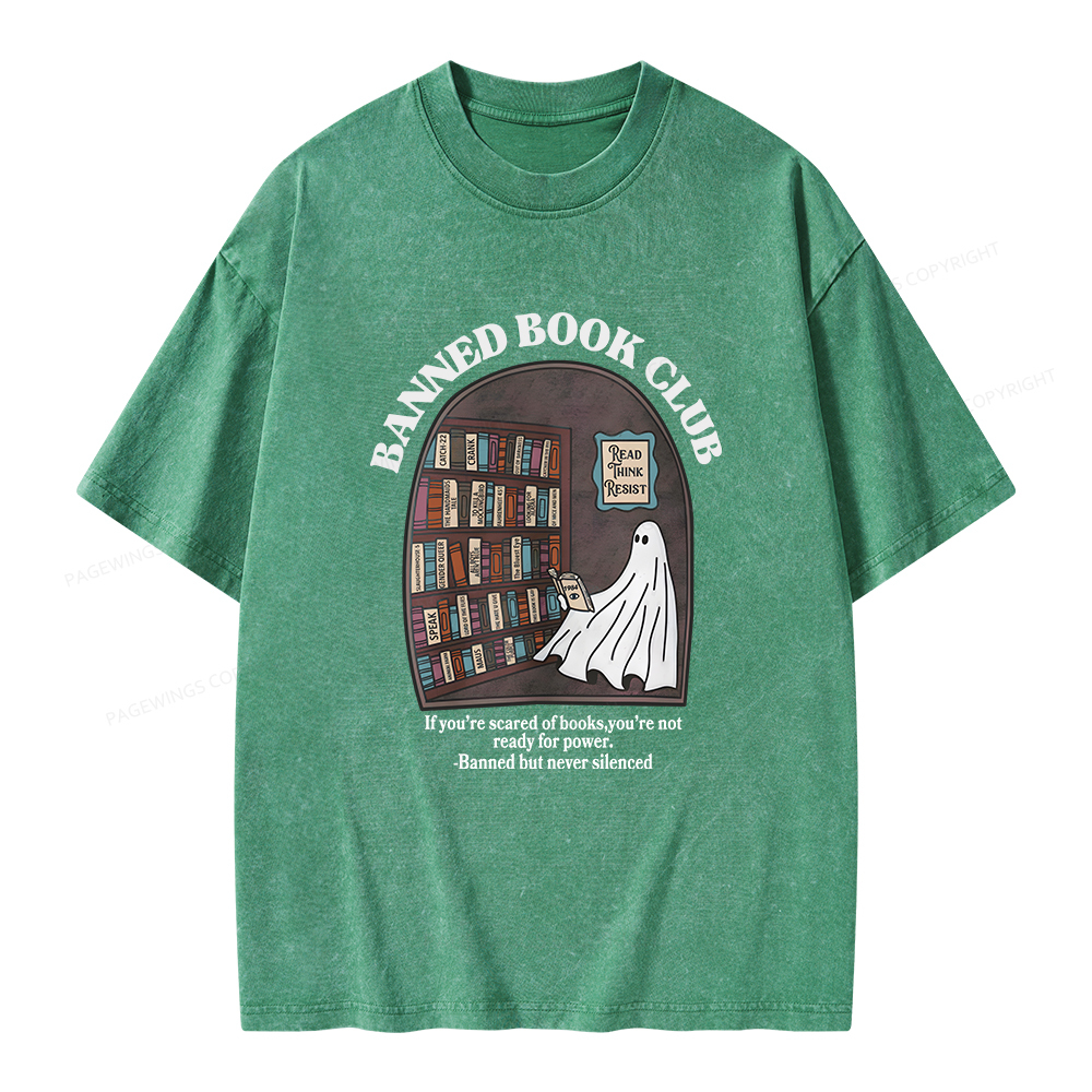Pagewings Banned Book Club Unisex Washed T-shirt